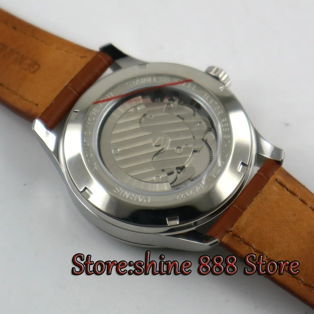 42mm Parnis Black Dial Roman Numerals Automatic Sea gull Movement men's Watches
42mm Parnis Black Dial Roman Numerals Automatic Sea gull Movement men's Watches