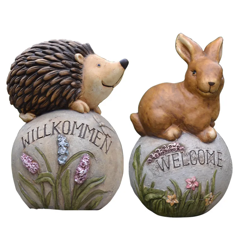 Pastoral Resin Hedgehog Rabbit Ornaments Outdoor Courtyard Balcony Crafts Decoartion Garden Villa Landscape Welcome Stone Decor 
Pastoral Resin Hedgehog Rabbit Ornaments Outdoor Courtyard Balcony Crafts Decoartion Garden Villa Landscape Welcome Stone Decor