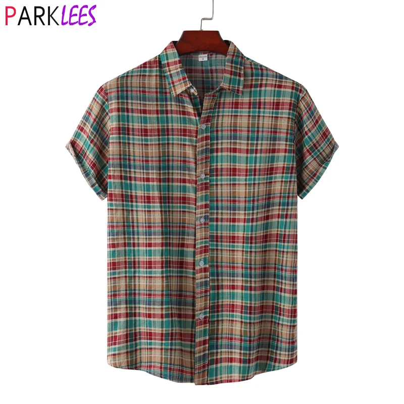 Men's Retro Plaid Hawaiian Shirt Regular Fit Button Down Hawaiian Shirt for Men Quick Dry Casual Aloha Holiday Beach Shirt 3XL
Men's Retro Plaid Hawaiian Shirt Regular Fit Button Down Hawaiian Shirt for Men Quick Dry Casual Aloha Holiday Beach Shirt 3XL