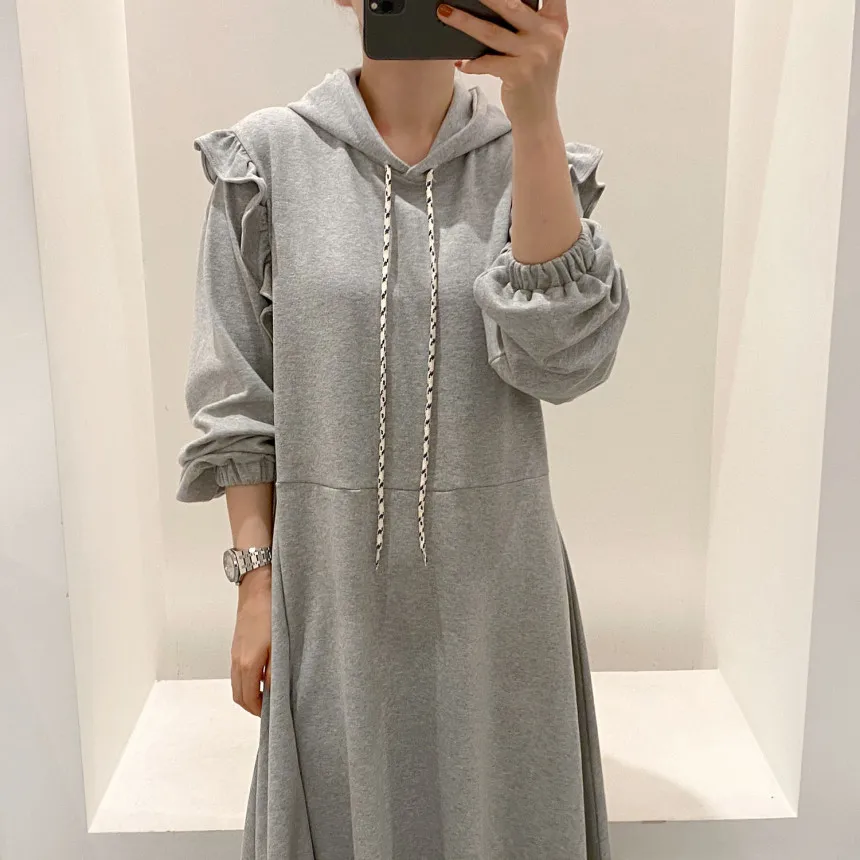 Korean version retro hooded long Sweatshirt Women drawstring ruffled loose long-sleeved Sweatshirt solid color Sweatshirt Women
Korean version retro hooded long Sweatshirt Women drawstring ruffled loose long-sleeved Sweatshirt solid color Sweatshirt Women
