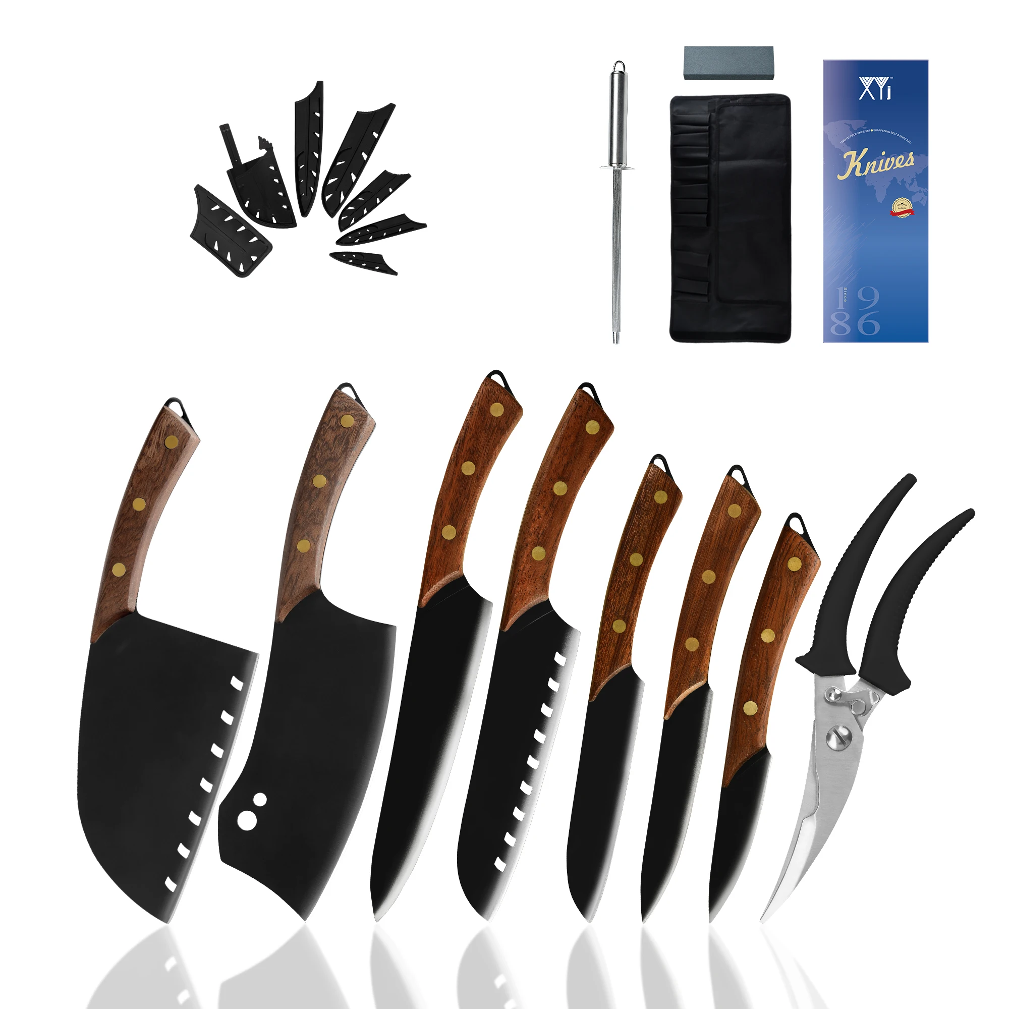 XYj Stainless Steel 7 PCS Kitchen Knives Set Forged Slicing Knives Cleaver Tools Set Ultra Sharp Nakri Slcer Cooking Knives Set
XYj Stainless Steel 7 PCS Kitchen Knives Set Forged Slicing Knives Cleaver Tools Set Ultra Sharp Nakri Slcer Cooking Knives Set