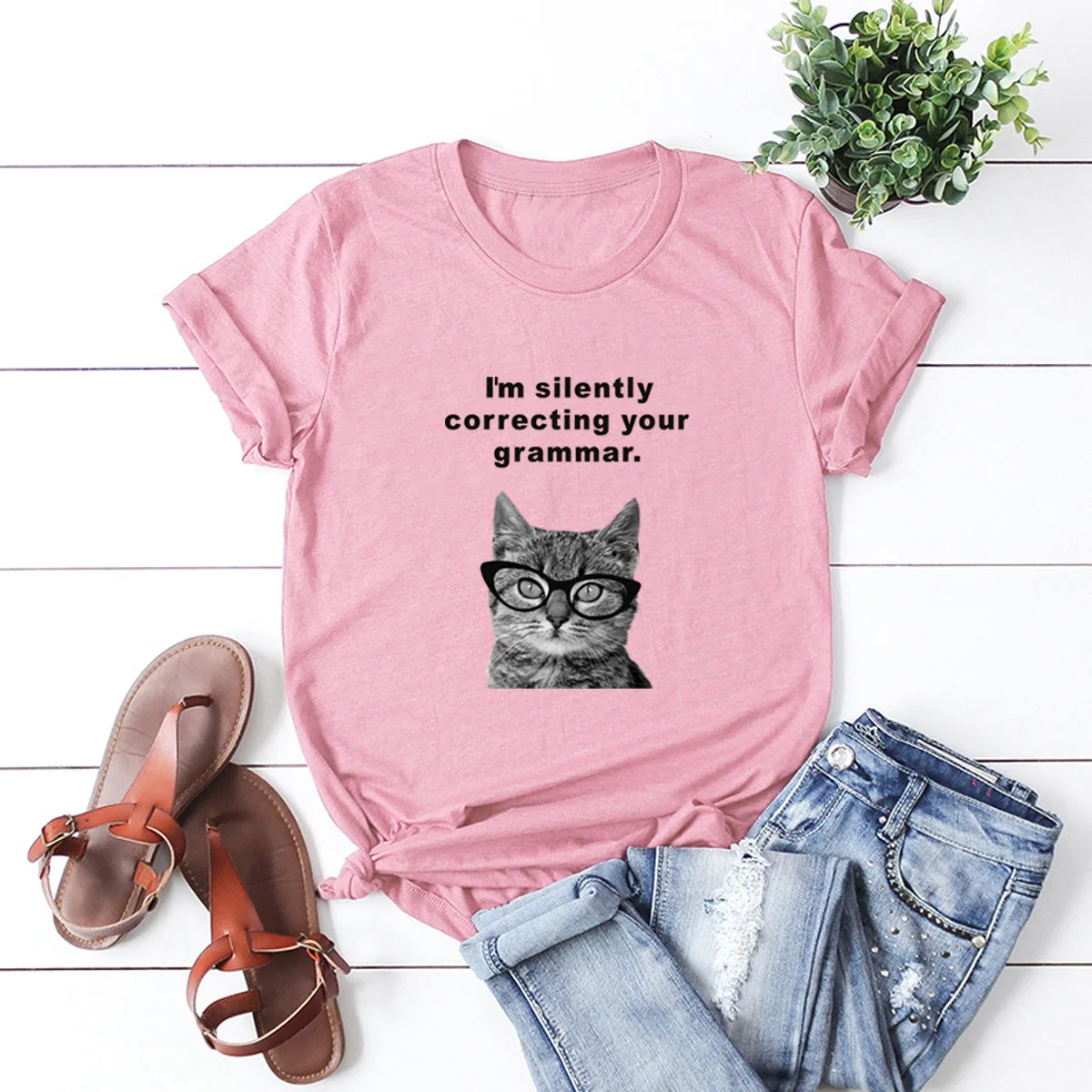 JFUNCY Cat Print T Shirt Women Short Sleeve Loose Tshirt Woman Summer Cotton Tee Shirts Plus Size Female Tops
JFUNCY Cat Print T Shirt Women Short Sleeve Loose Tshirt Woman Summer Cotton Tee Shirts Plus Size Female Tops