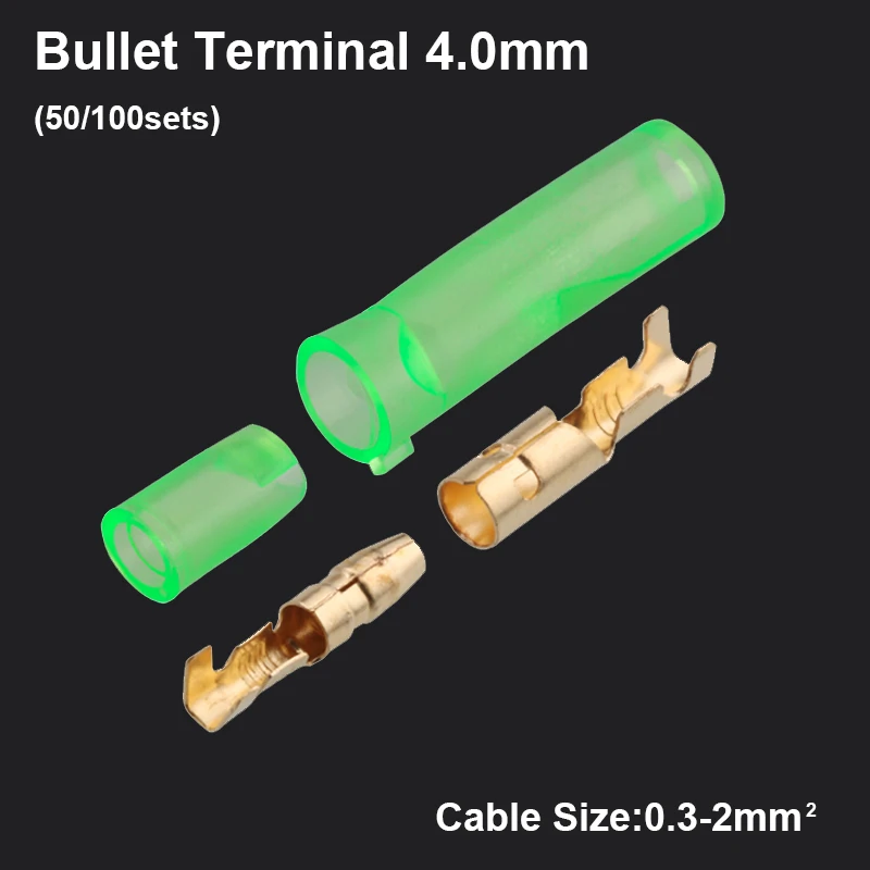 200pcs 4.0 bullet terminal car electrical wire connector diameter 4mm pin set Female Male Case
200pcs 4.0 bullet terminal car electrical wire connector diameter 4mm pin set Female Male Case