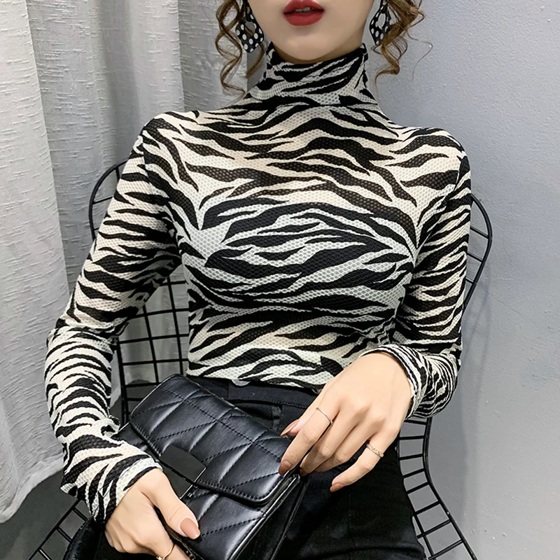 High-Neck Tight-Ftting Bottoming Shirt Women Autumn/Winter Fashion Leopard Print T-Shirt Women Long-Sleeved Tops Women
High-Neck Tight-Ftting Bottoming Shirt Women Autumn/Winter Fashion Leopard Print T-Shirt Women Long-Sleeved Tops Women
