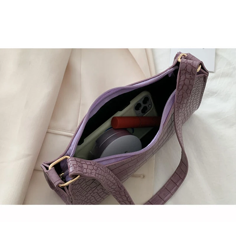 Small Women Shoulder Bag Pu Leather Female Bag Fashion Alligator Baguette Bag High Quality Women's Wrist Bag
Small Women Shoulder Bag Pu Leather Female Bag Fashion Alligator Baguette Bag High Quality Women's Wrist Bag