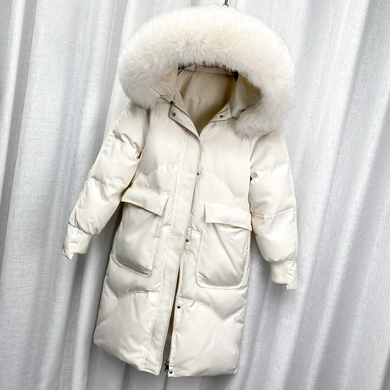 2021 Winter Women Hooded Big Real Fox Fur Collar Down Jacket Female Long White Duck Down Coat Windbreak Thick Warm Snow Outwear
2021 Winter Women Hooded Big Real Fox Fur Collar Down Jacket Female Long White Duck Down Coat Windbreak Thick Warm Snow Outwear