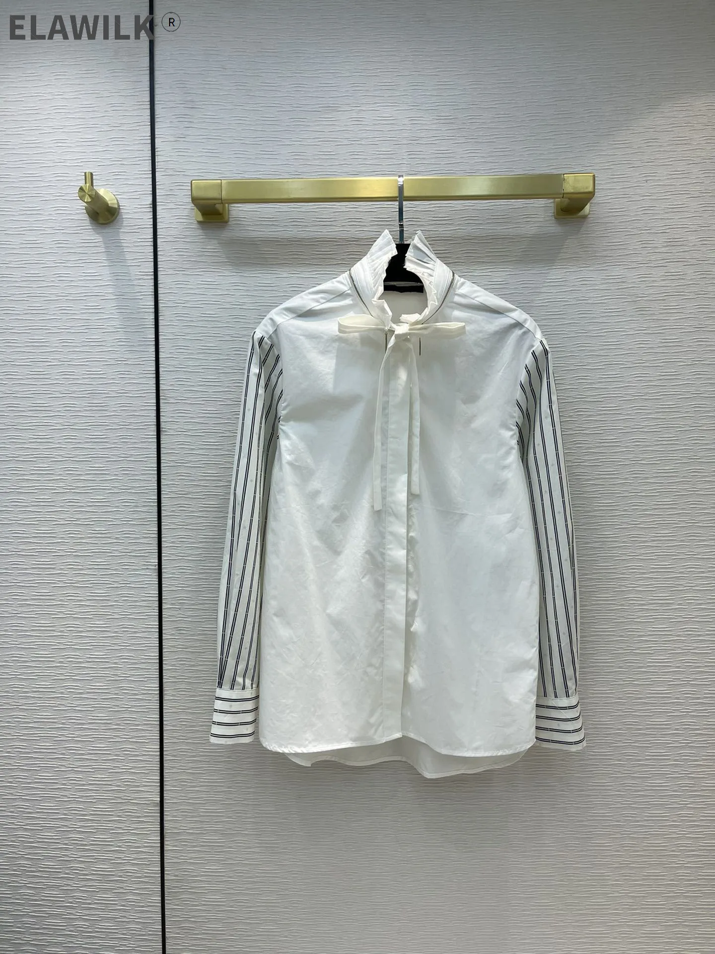 Retro White Shirts for Women Summer 2021 High-end Brand Stand Collar Striped Sleeve Shirts High Quality 100% Cotton Shirts Lady
Retro White Shirts for Women Summer 2021 High-end Brand Stand Collar Striped Sleeve Shirts High Quality 100% Cotton Shirts Lady