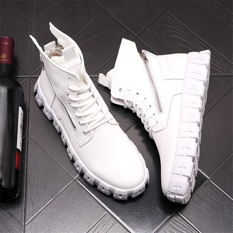 Leather Men High Top Shoes PUNK Hip Hop Thick Bottom ZIP Ankle Boots Zapatillas Hombre
Leather Men High Top Shoes PUNK Hip Hop Thick Bottom ZIP Ankle Boots Zapatillas Hombre