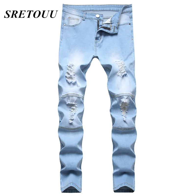 SRETOUU Men New High street Ripped Stretch Skinny Jeans Male hip hop Slim Solid Casual Pencil denim pants
SRETOUU Men New High street Ripped Stretch Skinny Jeans Male hip hop Slim Solid Casual Pencil denim pants