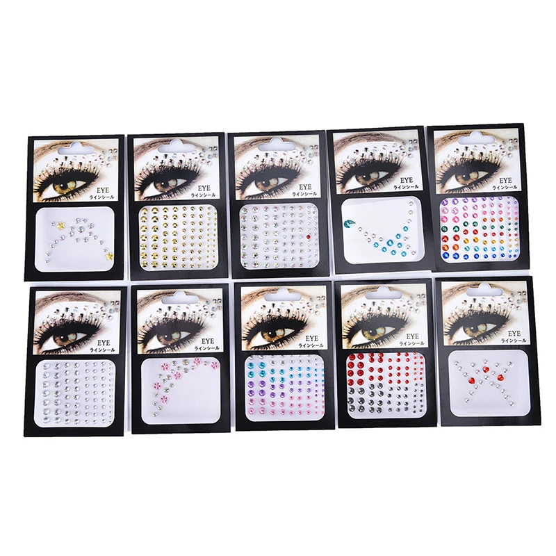 Tattoo Diamond Makeup Eyeliner Eyeshadow Face Sticker Jewel Eyes Crystal | Красота и здоровье