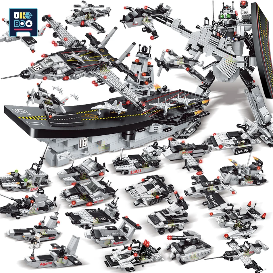 UKBOO 1080PCS Military DIY Robot Aircraft Model Building Blocks City Mecha Boys Carrier Soldier Figures Bricks Toys For Children
UKBOO 1080PCS Military DIY Robot Aircraft Model Building Blocks City Mecha Boys Carrier Soldier Figures Bricks Toys For Children