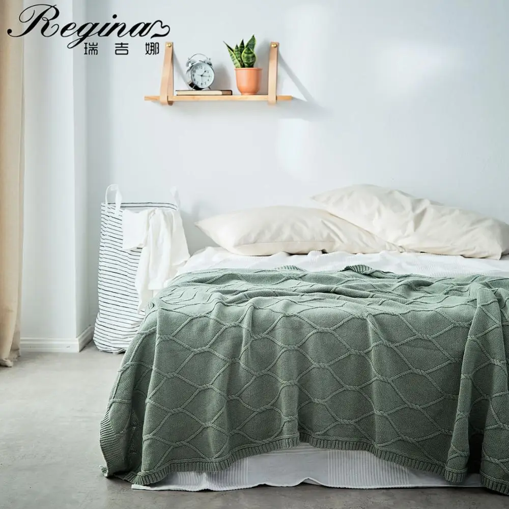 REGINA Cable Knit Plaid Stripe Edge Throw Blanket Blue Gray Pure Cotton Sofa Crochet Blanket Elegant Women Shawl Bed Sofa Throws
REGINA Cable Knit Plaid Stripe Edge Throw Blanket Blue Gray Pure Cotton Sofa Crochet Blanket Elegant Women Shawl Bed Sofa Throws
