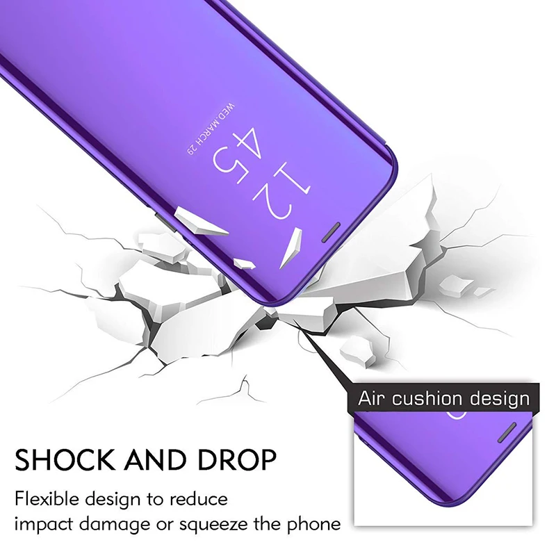 Чехлы с откидной крышкой для Samsung Galaxy S6 S7 Edge S8 Plus прозрачная зеркальная задняя