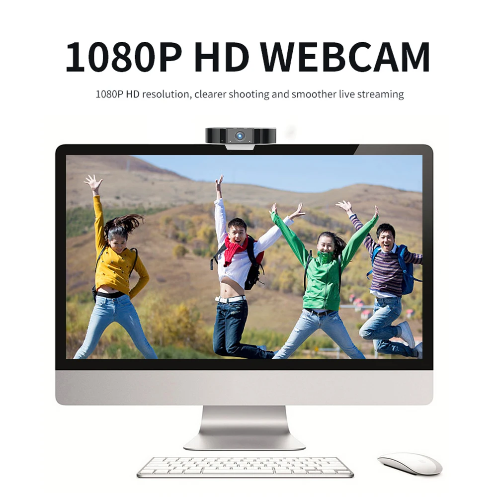 Full HD Webcam 1080P Webcam with Microphone for Laptop or Desktop for live broadcast, remote teaching, online internet lessons 
Full HD Webcam 1080P Webcam with Microphone for Laptop or Desktop for live broadcast, remote teaching, online internet lessons