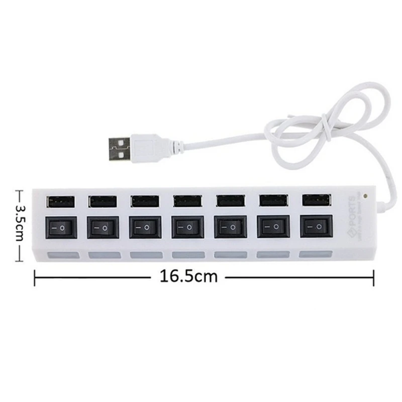 USB 2.0 Adapter 4 Ports 7 Ports USB Hub LED USB Splitter with Independent Switch for Laptop Accessories
USB 2.0 Adapter 4 Ports 7 Ports USB Hub LED USB Splitter with Independent Switch for Laptop Accessories