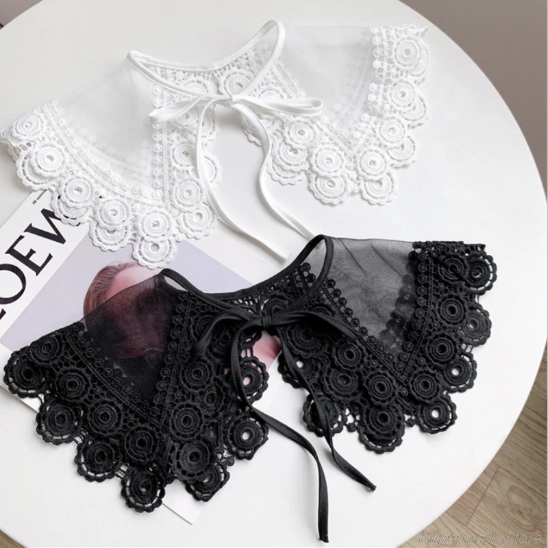 Double Layer Embroidery Floral Trim Fake Collar Big Shawl Wrap Women Girls Sheer Lace Decorative Necklace Lapel Half Shirt A13
Double Layer Embroidery Floral Trim Fake Collar Big Shawl Wrap Women Girls Sheer Lace Decorative Necklace Lapel Half Shirt A13