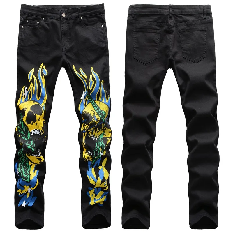 High Street Fashion Mens Jeans Night Club Black Color Personal Designer Printed Jeans Men Punk Pants Skinny Hip Hop Jeans #19005
High Street Fashion Mens Jeans Night Club Black Color Personal Designer Printed Jeans Men Punk Pants Skinny Hip Hop Jeans #19005