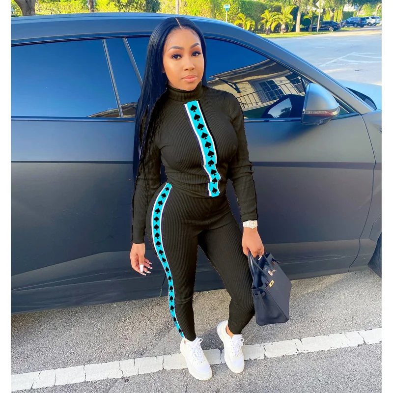 Ribbed Turltenck Spades Two piece set Sweatshirt and Pants Women Matching Set Outfit Bodycon Skinny Legging Tracksuit For Women
Ribbed Turltenck Spades Two piece set Sweatshirt and Pants Women Matching Set Outfit Bodycon Skinny Legging Tracksuit For Women