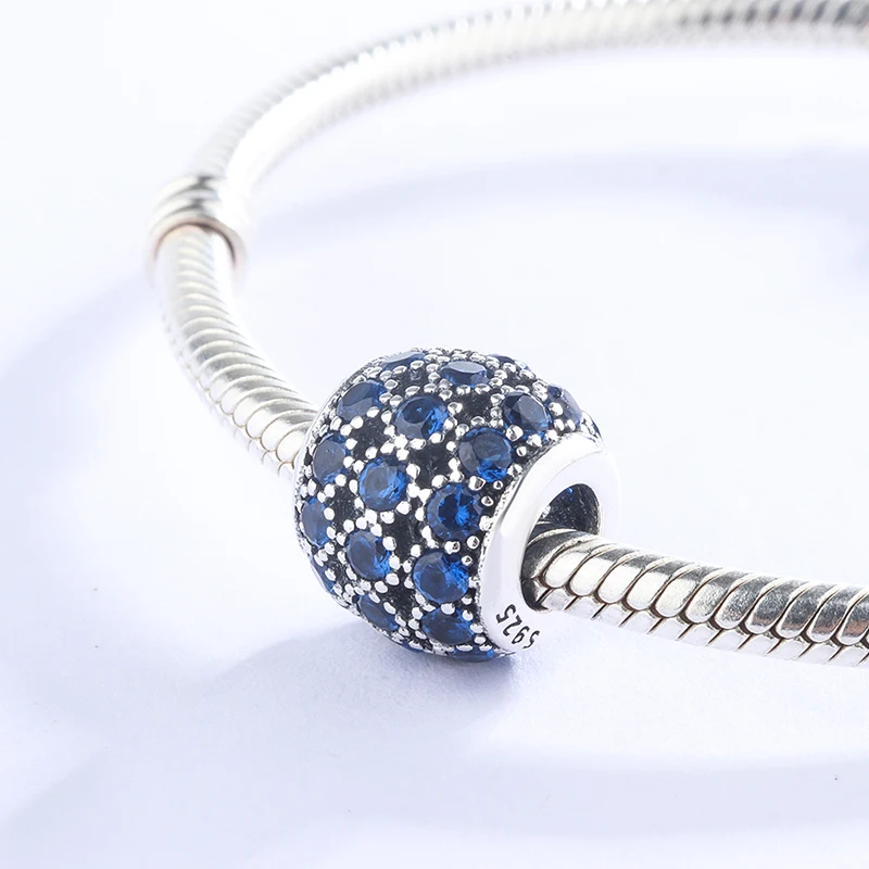 925 Sterling Silver CZ Blue Zircon Paved Round Beads Pendant Charm Bracelet DIY Jewelry Making For Original Pandora
925 Sterling Silver CZ Blue Zircon Paved Round Beads Pendant Charm Bracelet DIY Jewelry Making For Original Pandora