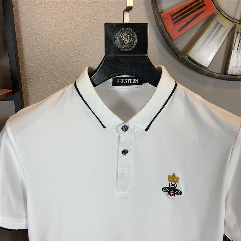 Seestern Men's Polo Shirt Embroidered Crown Bee Fashion New Casual Polos Lapel Short Sleeve Cotton Street Sports Trend Tops Tee
Seestern Men's Polo Shirt Embroidered Crown Bee Fashion New Casual Polos Lapel Short Sleeve Cotton Street Sports Trend Tops Tee