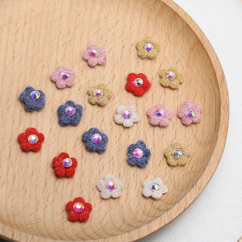 

Korea cute mini 9mm multicolor wool symphony crystal flower DIY hairpin hair earrings accessories material