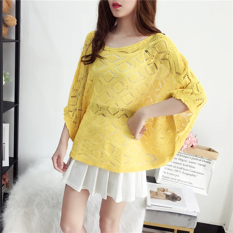 Spring/summer 2021 new style pullover t-shirt loose cut-out knit blouse short-sleeved woman tshirts
Spring/summer 2021 new style pullover t-shirt loose cut-out knit blouse short-sleeved woman tshirts