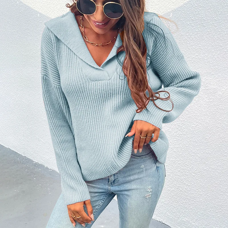 Fashion Women Sweater Autumn Casual Hot Sale V-neck Pullover Solid Color Loose Large Size Knitted Long-sleeved Sweater
Fashion Women Sweater Autumn Casual Hot Sale V-neck Pullover Solid Color Loose Large Size Knitted Long-sleeved Sweater