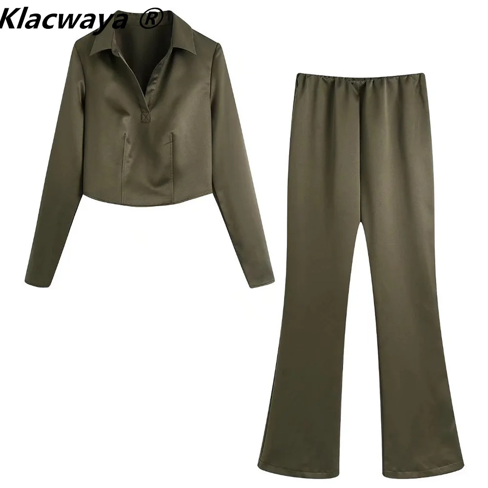 Klacwaya Women Suit Fall Clothes For Women Set 2 Pieces Velvet Suit Female V-Neck Shirt High Waist Oversize Pants Suits
Klacwaya Women Suit Fall Clothes For Women Set 2 Pieces Velvet Suit Female V-Neck Shirt High Waist Oversize Pants Suits