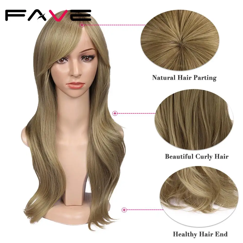 FAVE Natural Wave Long Light Brown Blonde Wigs With Bangs For American Women's Cosplay Hair Heat Resistant Fiber Synthetic Wigs
FAVE Natural Wave Long Light Brown Blonde Wigs With Bangs For American Women's Cosplay Hair Heat Resistant Fiber Synthetic Wigs