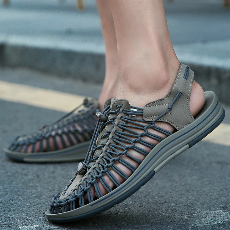 Men's Sandals 2021 Summer Breathable Flat Sandals Beach Slip On High Quality Handmade Leisure Woven Footwear Men Casual Shoes
Men's Sandals 2021 Summer Breathable Flat Sandals Beach Slip On High Quality Handmade Leisure Woven Footwear Men Casual Shoes