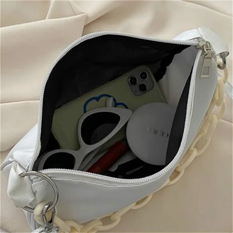 Top-handle Bags Women Single-shoulder Underarm Solid Chains Strap Elegant All-match Korean Style Simple Ins Nylon Fashion Casual
Top-handle Bags Women Single-shoulder Underarm Solid Chains Strap Elegant All-match Korean Style Simple Ins Nylon Fashion Casual