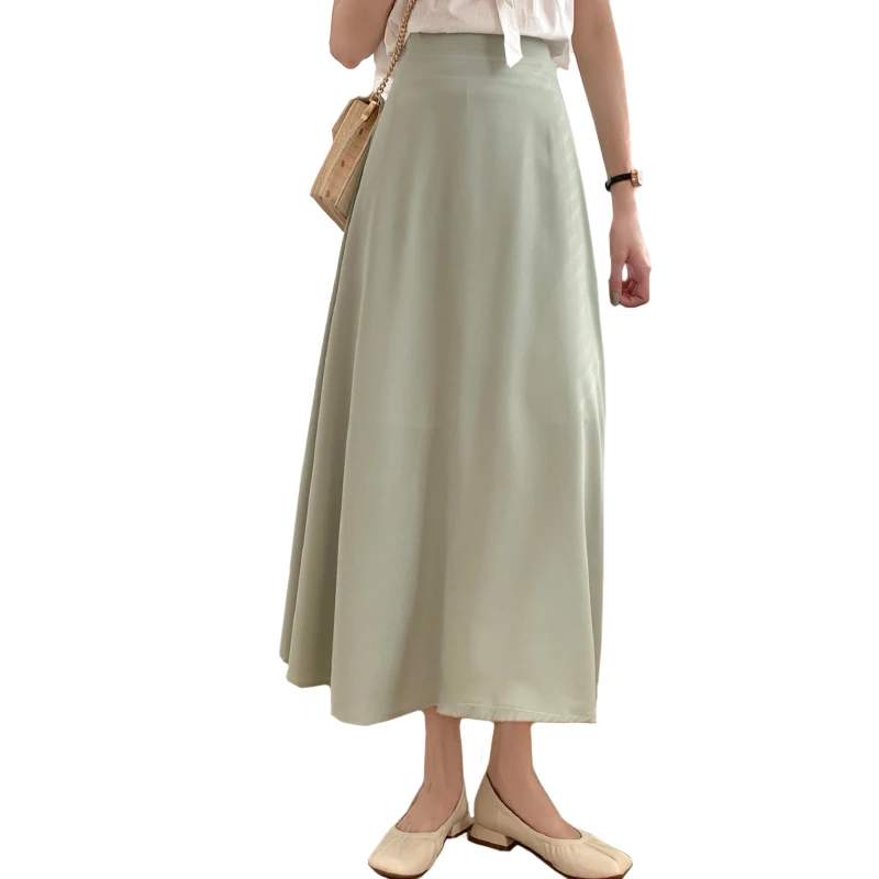 Summer Silk Midi Skirts Womens Korean England Style Satin Office Lady Simple Solid Elegant Faldas Mujer Moda Long Skirts Womens
Summer Silk Midi Skirts Womens Korean England Style Satin Office Lady Simple Solid Elegant Faldas Mujer Moda Long Skirts Womens