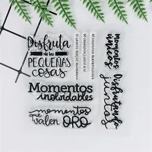 Spanish Words NEW Clear Stamps For Scrapbooking Craft Supplies Background Rubber Stamp Sentiment Card Making
