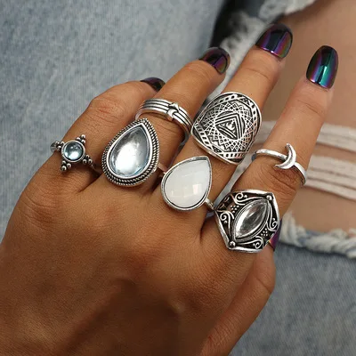 7Pcs/Set Vintage Exaggerate Rings For Women's Stainless Steel Rings Europe And America Personality Minority Design 2021 New
7Pcs/Set Vintage Exaggerate Rings For Women's Stainless Steel Rings Europe And America Personality Minority Design 2021 New