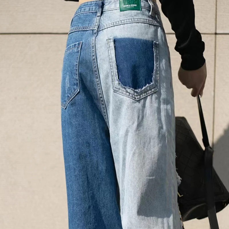 CHICEVER Hole Hit Color Denim Pants For Women High Waist Patchwork Straight Loose Jeans Casual Female Fashion Summer New 2021
CHICEVER Hole Hit Color Denim Pants For Women High Waist Patchwork Straight Loose Jeans Casual Female Fashion Summer New 2021