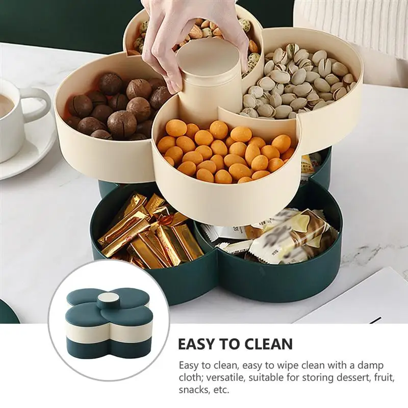 1Pc Living Room Storage Tray Shop Classified Tray Snack Tray With A Lid Storage Compartment Double-Layer Rotating Candy Box
1Pc Living Room Storage Tray Shop Classified Tray Snack Tray With A Lid Storage Compartment Double-Layer Rotating Candy Box