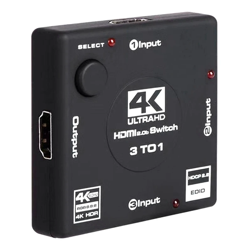 Коммутатор HDMI 2,0 3 в 1 выход без источника питания требуется Коммутатор HDMI 3x1 4K 60 Гц
Коммутатор HDMI 2,0 3 в 1 выход без источника питания требуется Коммутатор HDMI 3x1 4K 60 Гц