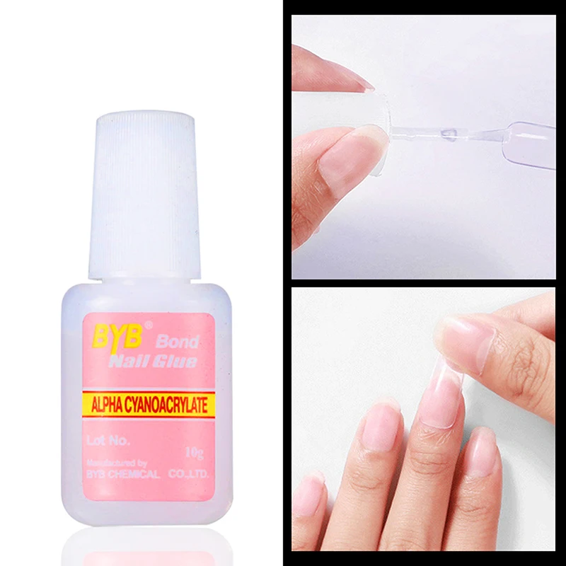 

10g Nail Glue With Applicator Brush For Fake Nails Clear Strong Glue Manicure Fast Drying Adhesive Acrylic False Tips Tool