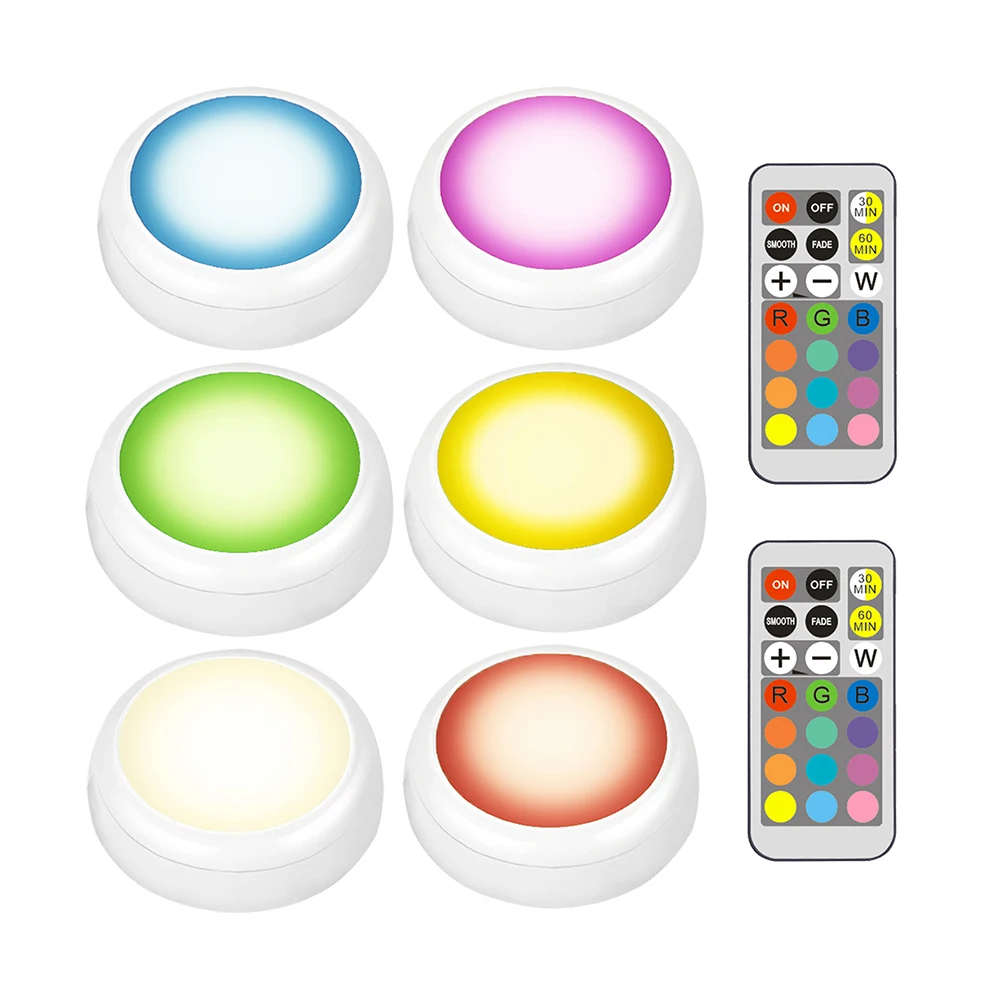 RGBW 13 Colors LED Under Cabinet Light Dimmable Timing LED Puck Lights Wireless Downlight Spotlights For Close Wardrobe Stair
RGBW 13 Colors LED Under Cabinet Light Dimmable Timing LED Puck Lights Wireless Downlight Spotlights For Close Wardrobe Stair