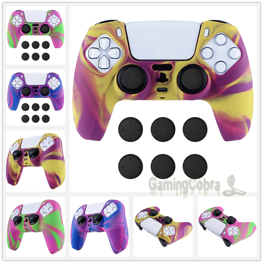 PlayVital Camouflage Anti-Slip Silicone Cover Skin Soft Rubber Case for ps5 Controller with Black Thumb Grip Caps
PlayVital Camouflage Anti-Slip Silicone Cover Skin Soft Rubber Case for ps5 Controller with Black Thumb Grip Caps