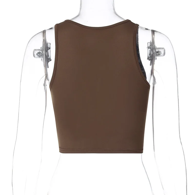 Miss Thalia2021 Brown Rhinstone Letter Print Crop Top Summer Casual Party Women Sleeveless O Neck Sexy Tank Tops Y2K
Miss Thalia2021 Brown Rhinstone Letter Print Crop Top Summer Casual Party Women Sleeveless O Neck Sexy Tank Tops Y2K