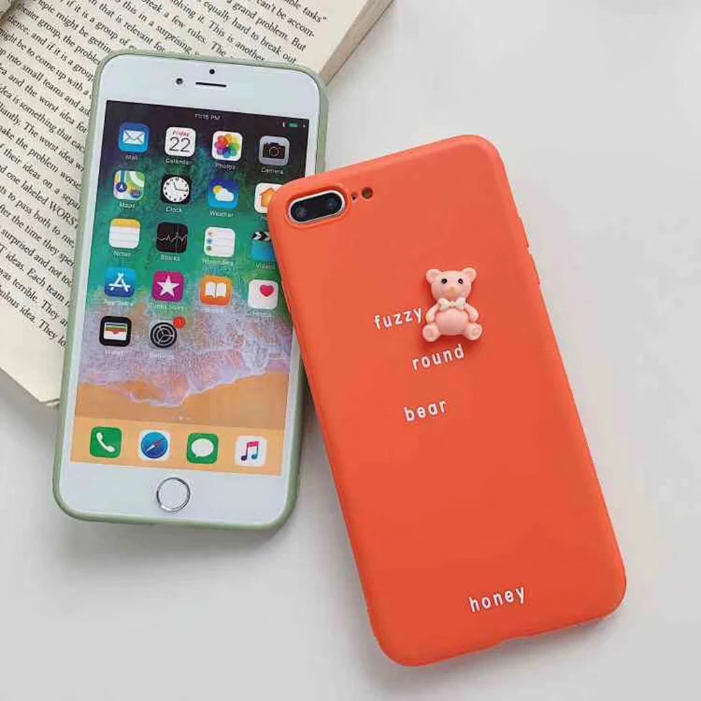 Милый чехол для телефона с 3D рисунком пары iPhone 6 6s 6Plus Plus 7 8 X XS MAX XR Мягкая