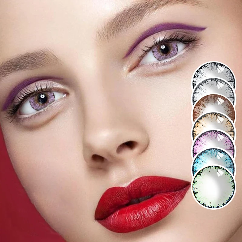 

2pcs/pair Milk Shake Series Colored Contact Lens Yearly Use Cosmetic Contacts Lenses Eye Color Beautiful Pupil