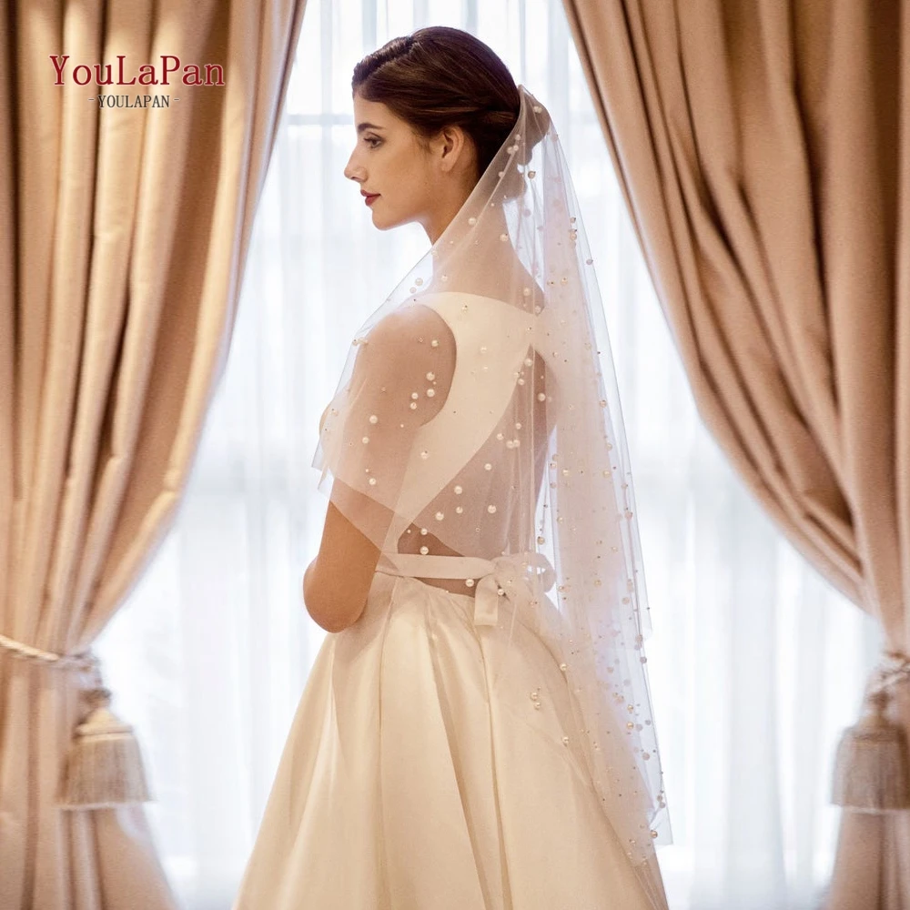 YouLaPan V13 Beautiful Waltz Bridal Veil with Pearls Handmade White Ivory Wedding Tulle Fashion Cut Edge Veil for Women 
YouLaPan V13 Beautiful Waltz Bridal Veil with Pearls Handmade White Ivory Wedding Tulle Fashion Cut Edge Veil for Women