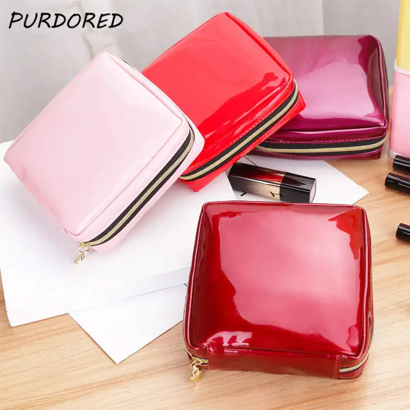 PURDORED 1 pc Women Square Cosmetic Bag Patent Leather Zipper Make Up Female Travel Cosmetic Case toilettas Dropshipping
PURDORED 1 pc Women Square Cosmetic Bag Patent Leather Zipper Make Up Female Travel Cosmetic Case toilettas Dropshipping