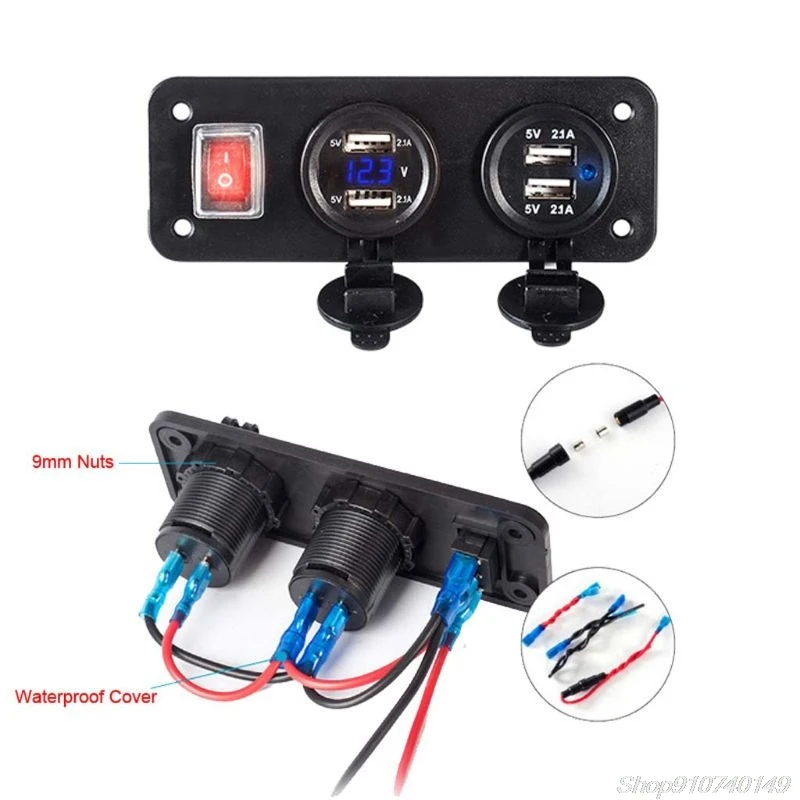 12V 24V 4 USB Charger Adapter LED Voltmeter With Switch Panel for Car Boat N09 20 Dropshipping
12V 24V 4 USB Charger Adapter LED Voltmeter With Switch Panel for Car Boat N09 20 Dropshipping