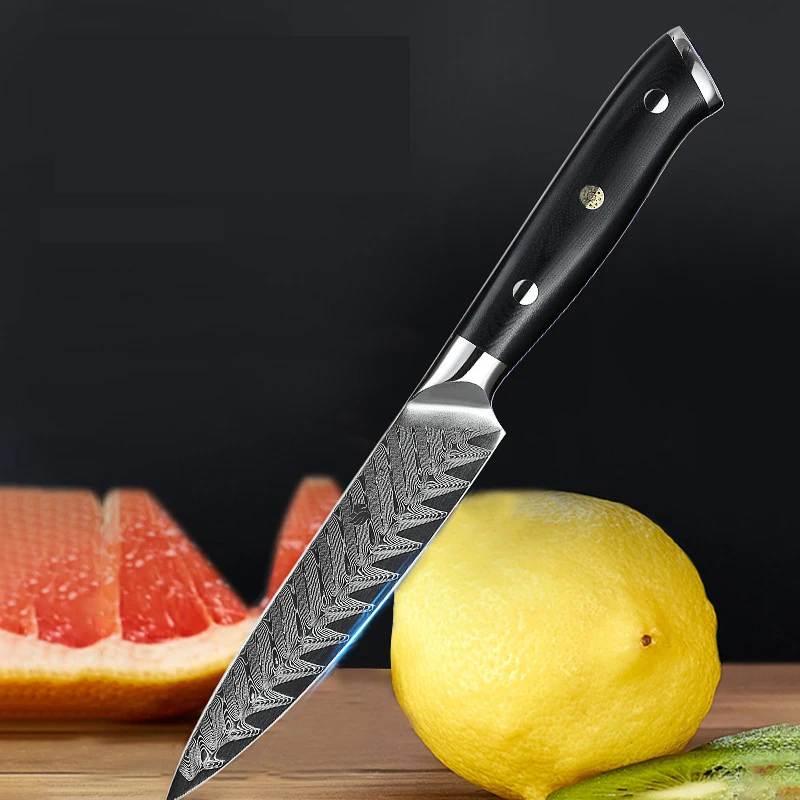 5 Inch Damascus Chef Knife Japanese AUS-10 Super Steel 67Layer Damascus Steel Professional Chef's Knife Kitchen Cooking Cutlery
5 Inch Damascus Chef Knife Japanese AUS-10 Super Steel 67Layer Damascus Steel Professional Chef's Knife Kitchen Cooking Cutlery