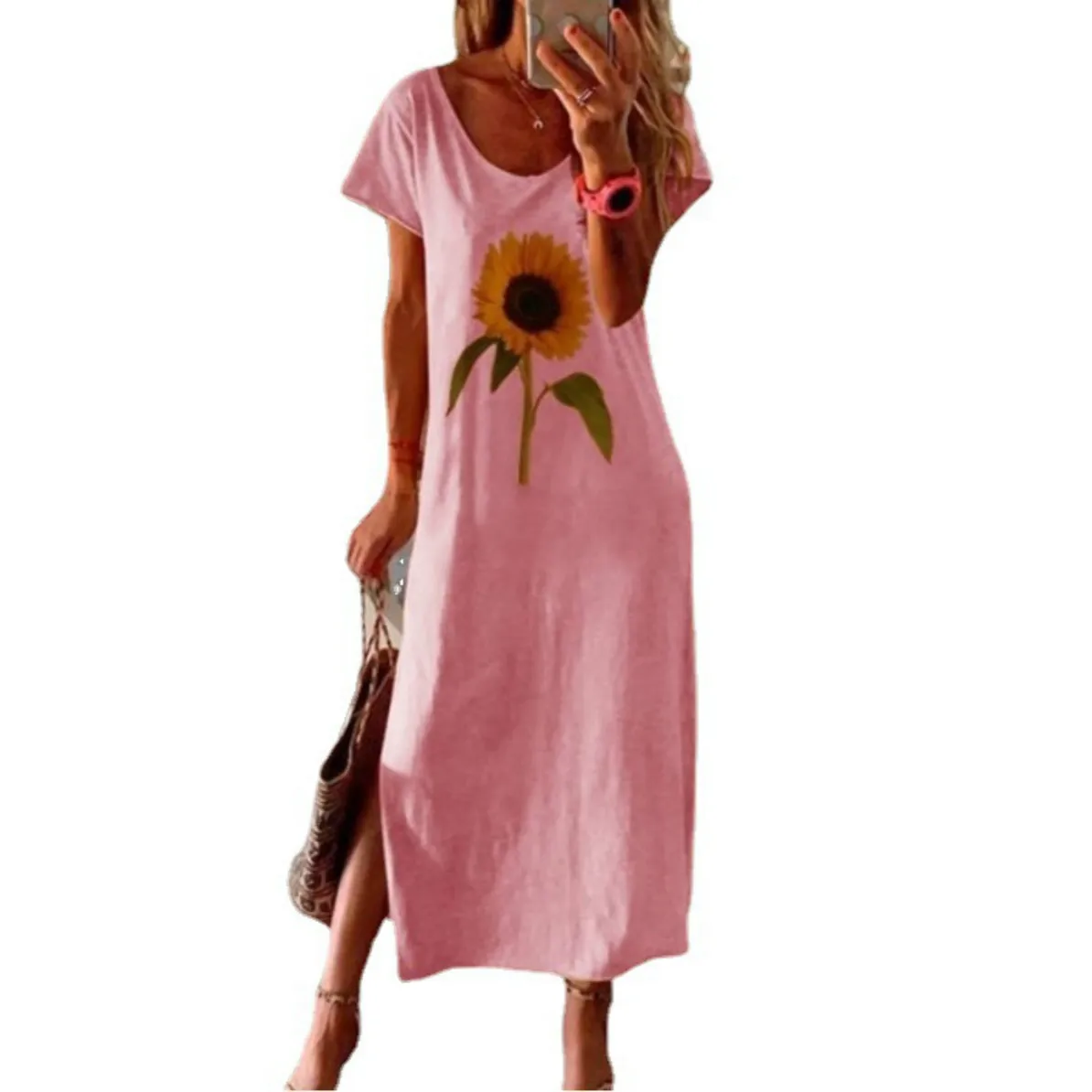 Light Summer Dresses 2021 New Style Casual Chiffon Dresses Women's Side Slit Short Sleeve Long Dress Women Women's Summer Dress
Light Summer Dresses 2021 New Style Casual Chiffon Dresses Women's Side Slit Short Sleeve Long Dress Women Women's Summer Dress