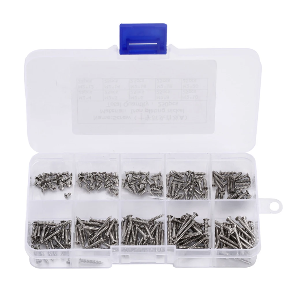 250pcs M2 Stainless Steel Phillips Flat Head Self Tapping Wood Screws Philips Screws Assortment Set
250pcs M2 Stainless Steel Phillips Flat Head Self Tapping Wood Screws Philips Screws Assortment Set