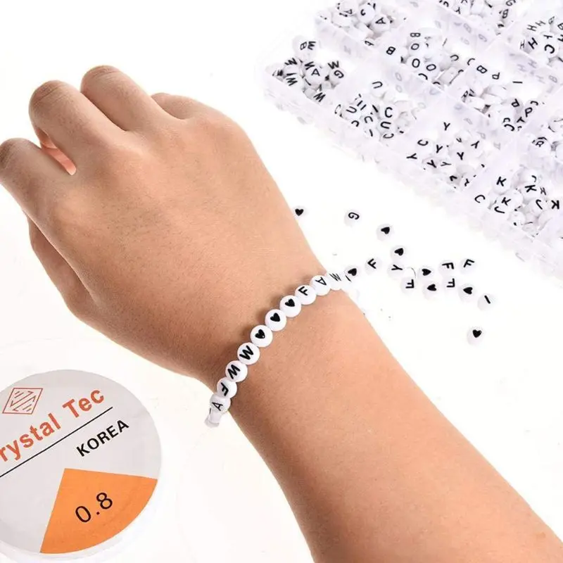 1200PCS Acrylic Letter Beads White Round Letter Beads Alphabet Beads A-Z and Heart Bead Bracelet Necklace Jewelry Making
1200PCS Acrylic Letter Beads White Round Letter Beads Alphabet Beads A-Z and Heart Bead Bracelet Necklace Jewelry Making